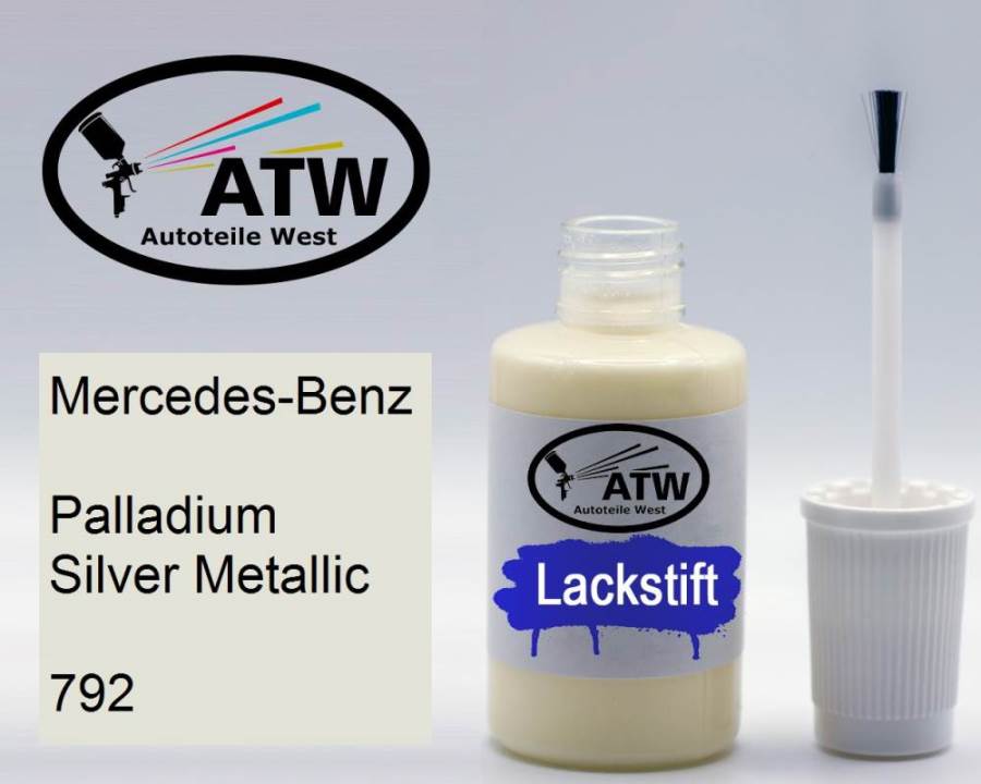 Mercedes-Benz, Palladium Silver Metallic, 792: 20ml Lackstift, von ATW Autoteile West.